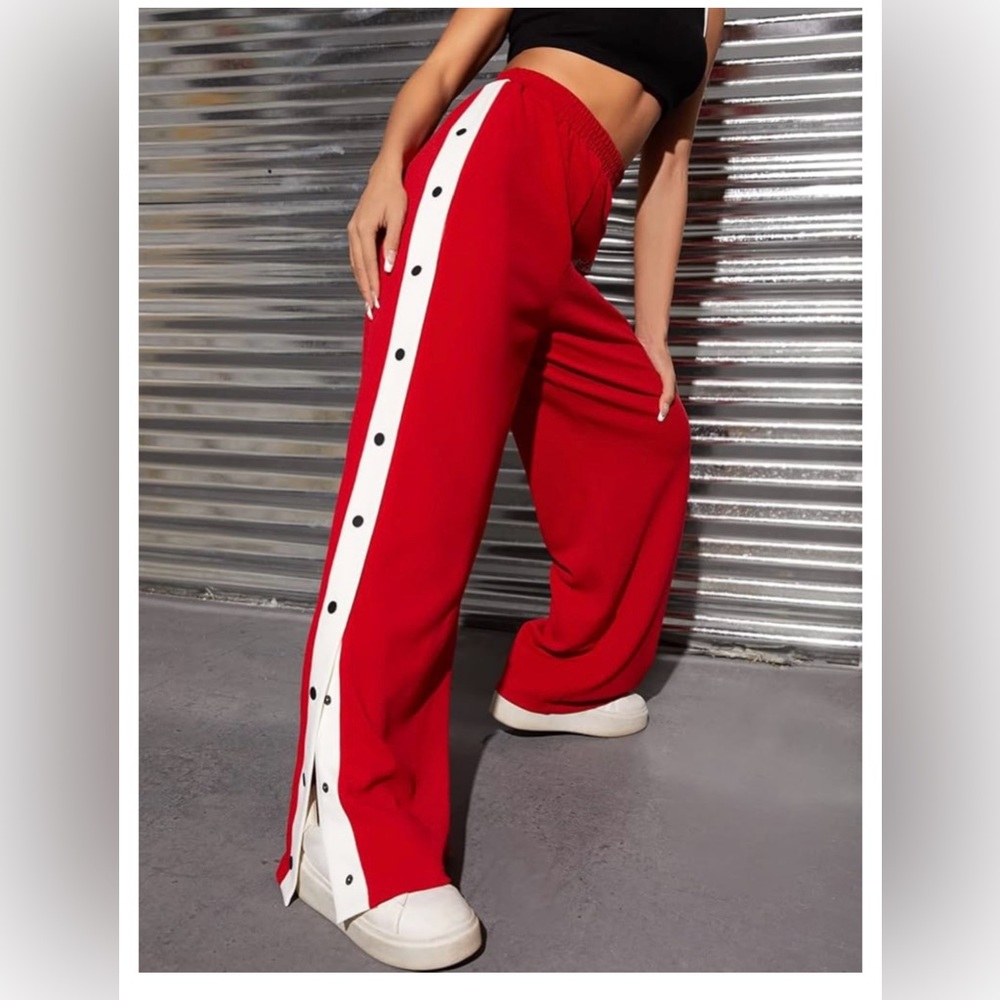 New w tags Red/Wht stripe snap sides Pants